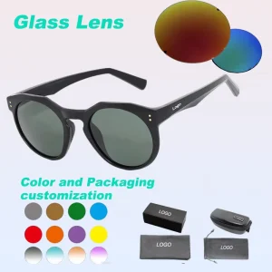 Unisex Fashion Sunglasses Retro Polarized UV400 Glass Lenses High Quality Comfortable Full Rim Custom Logo for Daily Use