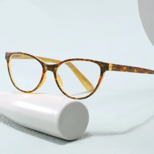 Unisex Full Rim Anti Blue Light Transparent Lens Reading Glasses Frame with Geometric Shape