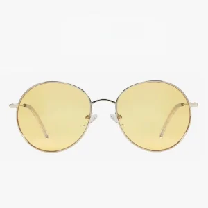Unisex Full-Rim Round Acetate Metal Fusion Sunglasses UV400 CR39 Lenses for Adults
