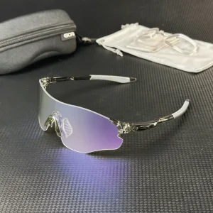 Unisex Gradient Rimless Sports Sunglasses UV400 Outdoor Eyewear with Case