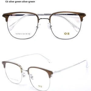 Unisex Gray and Gold Rimless Square Reading Glasses Anti-Reflective Lenses