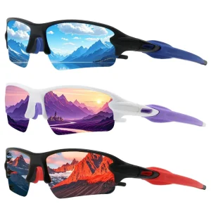 Unisex Half-Rim TAC Lens Sports Sunglasses for Outdoor Vacation Fishing Hiking Cycling