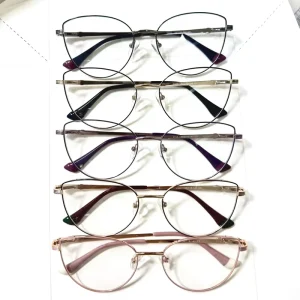 Unisex Lightweight Square Metal Full-Rim Reading Eyeglass Frames, Multicolor, Adults