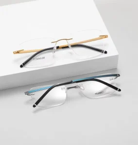 Unisex Lightweight Titanium Rimless Eyeglasses UltraThin Frame Optical Frames
