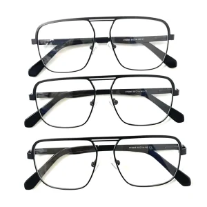 Unisex Metal Square Full-Rim Optical Eyeglass Frames
