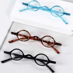 Unisex Mini Round Small-Frame Reading Glasses
