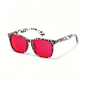 Unisex Optical Square Frames with Orange Lenses and Blue Light Blocking