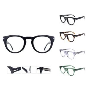 Unisex Oval Acetate Optical Eyewear with Anti-Blue-Light Lenses
