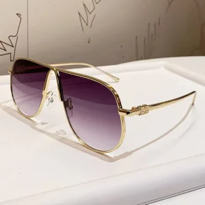 Unisex Oversized Metal Sunglasses UV400 Protection