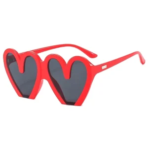 Unisex PC Heart Sunglasses UV400 PC Frame Love Ocean Lenses for Street Shooting