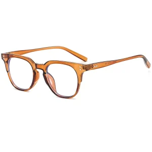 Unisex PC Square and Round Optical Glasses with Transparent Anti-Blue-Light Lenses