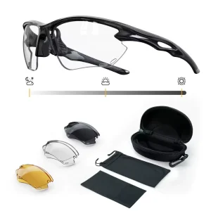 Unisex Pickleball Sport Glasses TR90 Yellow Lenses UV Protection Anti-Slip Nose Pad with Case