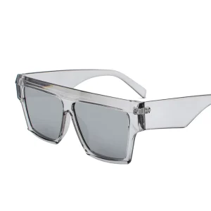 Unisex Plastic Square Sunglasses with Large Frames