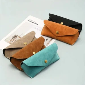 Unisex Portable Eyewear Cases Soft Leather Sunglasses Case Colorful PU Glasses Bag