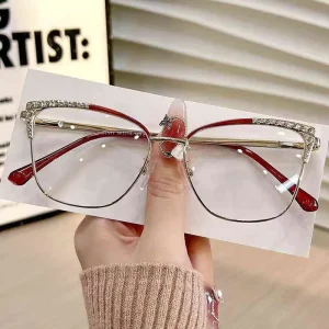 Unisex Print Glitter Frame Anti Blue Light Blocking Full Rim Corrective Glasses