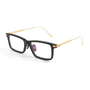 Unisex Rectangle Reading Spectacles, Buffalo Horn Acetate, Anti-Blue Light