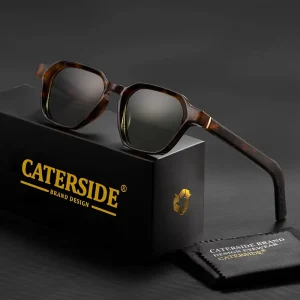Unisex Red Rectangle Prescription Sunglasses Customized UV400 Outdoor Optical Eyewear