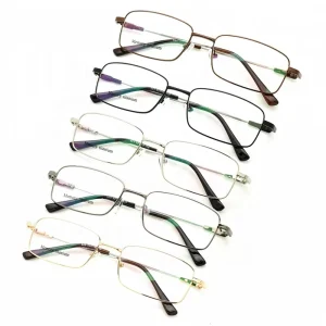 Unisex Retro Square Memory Metal Flexible Optical Glasses Frames
