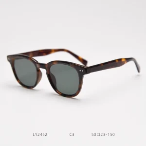 Unisex Retro Sunglasses TR90 Frame Acetate Temple Nylon Lens with Rivet Accents