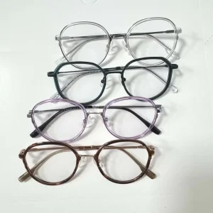 Unisex Round Full-Rim Titanium Optical Eyeglass Frames