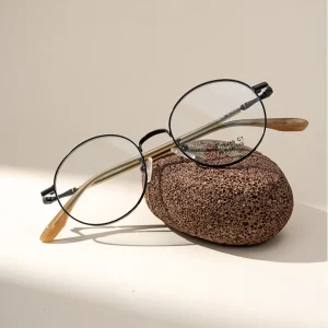 Unisex Round Metal Full-Rim Optical Glasses Frames