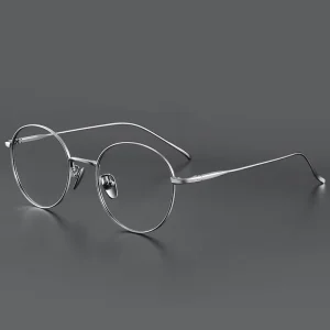 Unisex Round Prescription Myopia Eyeglasses Titanium Optical Frames