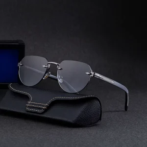 Unisex Round Rimless Sunglasses UV400