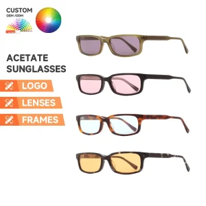 Unisex Small Eye UV400 Polarized Acetate Full Rim Sunglasses
