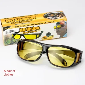 Unisex Sports Eyewear with Night Vision AC Lenses in Blue and Red Plastic Frames for Adults for Cycling and Running