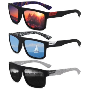 Unisex Sports Sunglasses Men’s Fashion Night Vision Polarized Glasses UV400 Square Windproof Eyewear Outdoor Riding Sports