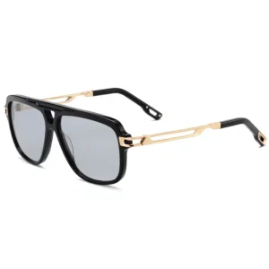 Unisex Square Full-Rim Acetate and Steel Sunglasses UV400 Lightweight Durable Solid Pattern Daily Wear