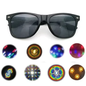 Unisex Sunglasses with Gradient Lenses Full Rim Colored 3D Prism Firework Diffraction