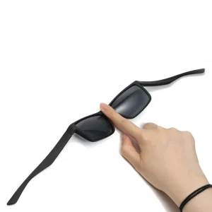 Unisex TPEE Rubber Flexible Frame Square Polarized Sunglasses with Gradient TAC Lenses