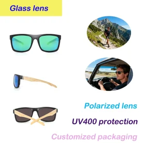 Unisex TR90 Polarized UV400 Rectangle Sunglasses with TAC Glass Lenses