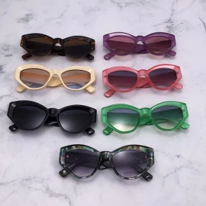 Unisex UV Protection Cat Eye Retro Small Triangle Chunky Frame Sunglasses