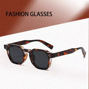 Unisex Vintage Fashion Sunglasses for Men Women Square Custom Logo Frame UV400 PC Lenses Pink Parties Travel Fishing