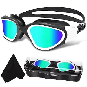 Universal Large-Frame Swimming Goggles with High-Definition PC Lenses Silicone Anti-Fog and UV Protection