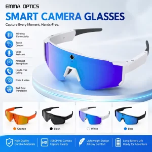 V06 Wireless Action Video Camera Glasses 8MP HD Photography Smart Sunglasses Lightweight Sports DV Eyewear for Cycling Running