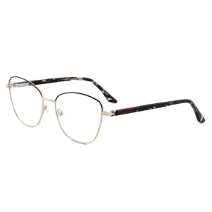 V230981 Factory Metal Acetate Cat-Eye Full-Rim Eyeglass Frames with Spring Temples