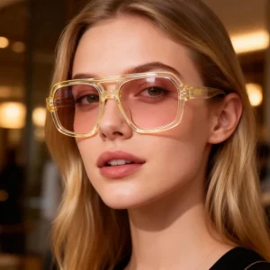 VS8018S Candy Color Double Bridge Square Sun Glasses Fashion Oversized UV400 Protection Polarized Acetate Sunglasses Men Women
