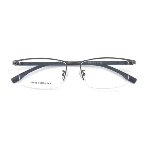 Vacuum IP Electroplated Lightweight Alloy Semi-Rimless Eyeglass Frames