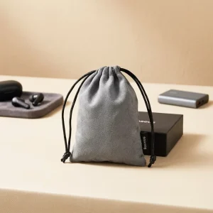 Velvet Faux Suede Drawstring Jewelry Gift Bag for Jewelry, Power Bank, and Earphone Storage