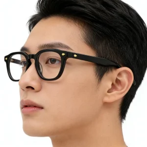 Vintage Acetate Optical Frame with Gold Rivet