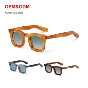 Vintage Acetate Oversized Sunglasses UV400 TAC Polarized Lens Square Frame Unisex Eyewear