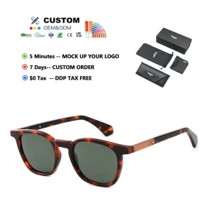 Vintage Acetate Sunglasses for Women and Men Custom Logo Classic Outdoor Sunglasses
