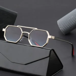 Vintage Alloy Punk Rectangle Driving Sunglasses for Men