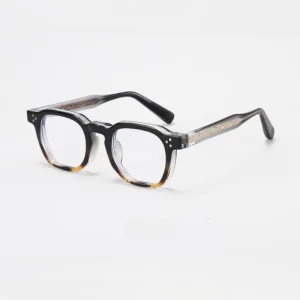 Vintage Anti Blue Light Full Rim Square Eyeglass Frame Thick Border Personalized Metal Pins Unisex Computer Eyewear Myopia