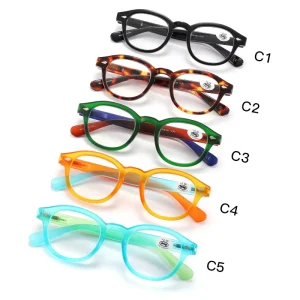 Vintage Anti Blue Light Slim Reading Glasses, PC Frame, Red Black White, Myopia Correction