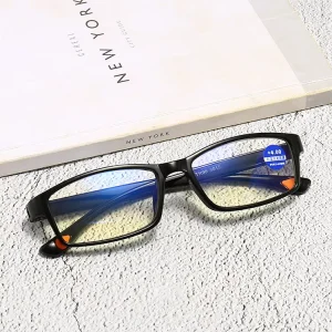 Vintage Black Square Presbyopic Eyeglasses Anti Blue Light Reading Glasses Diopter +1.0 1.5 2.0
