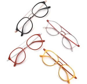 Vintage Combination Eyeglass Frames with Metal Wire Front and Acetate Temples